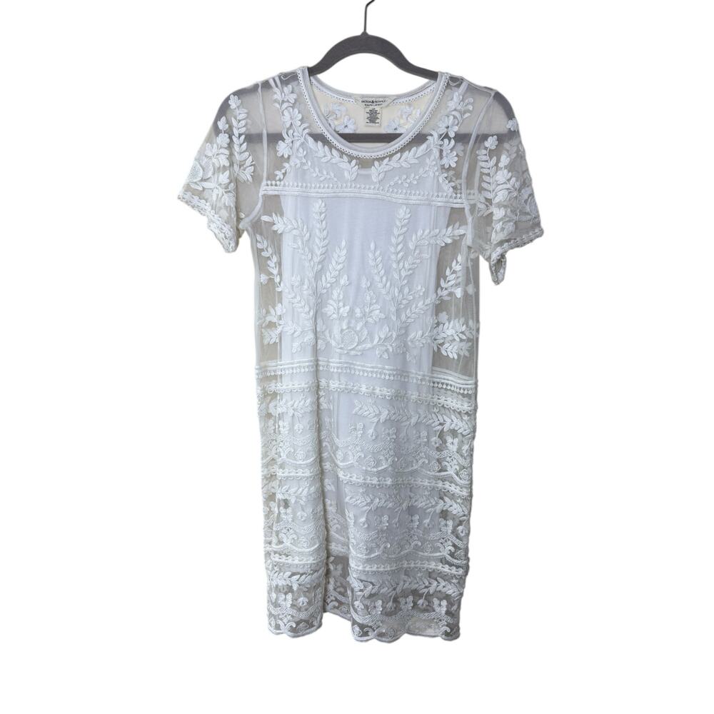 Ralph Lauren Denim & Supply White Babydoll Sheer Lace Slip Mini Dress Small